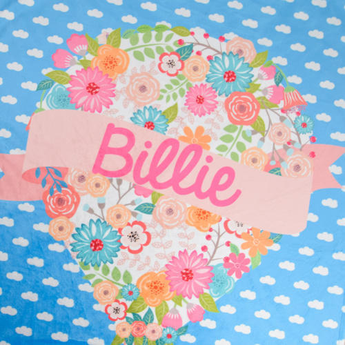 Floral Hot Air Balloon Minky Blanket (TAGGY 30x30cm)