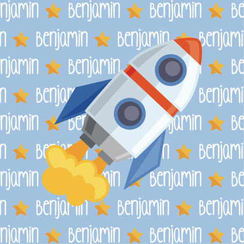 Blast Off Minky Blanket - TAGGY 30x30cm