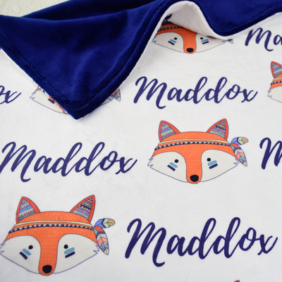 Oh So Foxy Minky (NAVY BLUE)