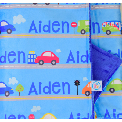 Busy Traffic Minky Blanket (CUDDLY 50x50cm)