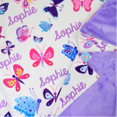  Butterfly Bliss Minky Blanket (CUDDLY 50x50cm)