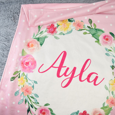 Floral Dots Personalised Minky