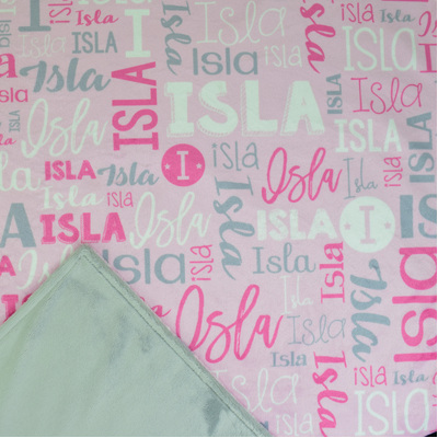 Modern Name Minky (CUDDLY 50x50cm, BABY PINK)