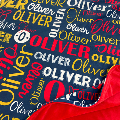 Modern Name Minky (NAVY RED MUSTARD)