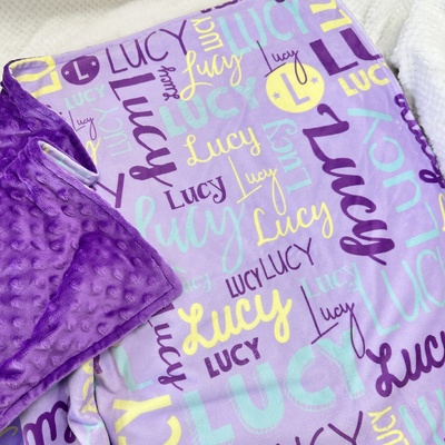 Modern Name Minky (Purple Lemon Mint)