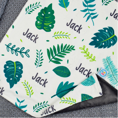 Tropical Leaf Print Minky