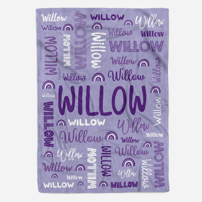 Custom Name Blanket Purples