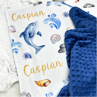 Blue Dolphin Minky Blanket