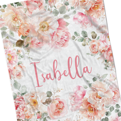 Peony Bloom Minky Blanket