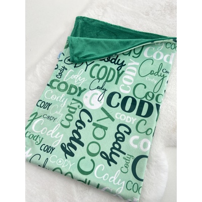 Modern Name Minky (Green King Single Blanket 155x210cm)
