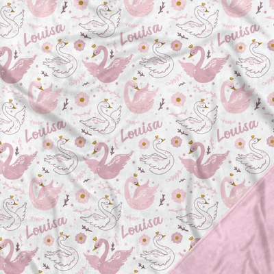 Personalised Blanket - Swan Pink