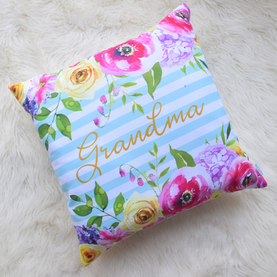 Mint Bouquet Name Cushion Cover