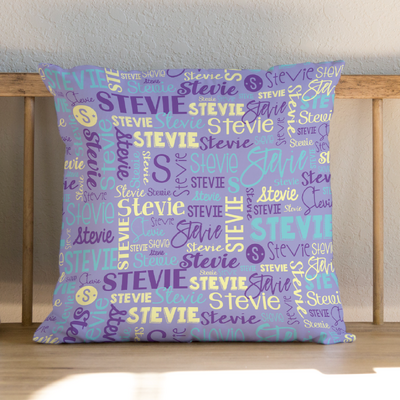 Modern Name Cushion (Purple Lemon Mint)
