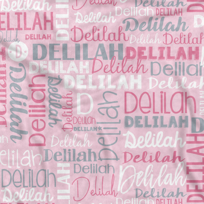 Modern Name Luxe-Light Blanket (Baby Pink)