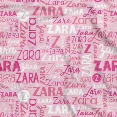 Modern Name Luxe-Light Blanket (Pretty Pink)