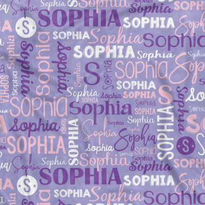 Modern Name Luxe-Light Blanket (Purple Pink)
