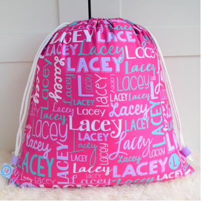 Modern Name Bag (Hot Pink Lavender Mint)