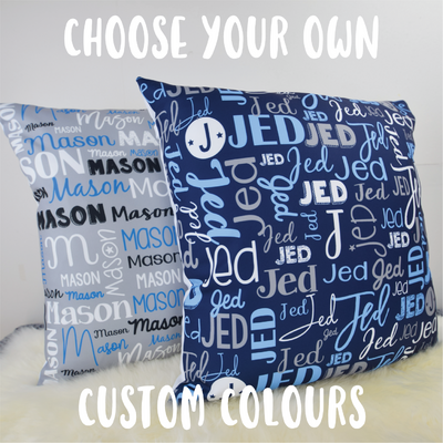 Modern Name Cushion Cover (Custom Colours)