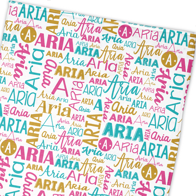 Modern Name Towel (Aqua Gold Hot Pink)