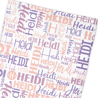Modern Name Towel (Plum Lilac Salmon)