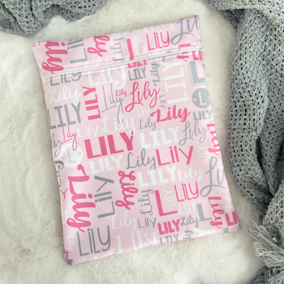 Modern Name Wet Bag (Baby Pink)