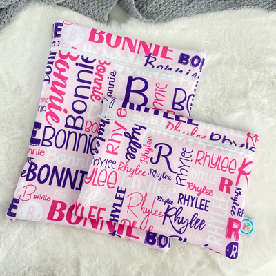 Modern Name Wet Bag (Hot Pink)