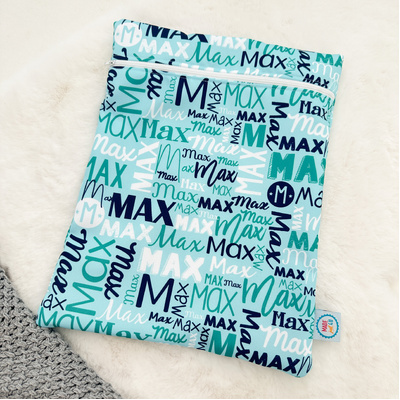 Modern Name Wet Bag (Mint Navy Teal)