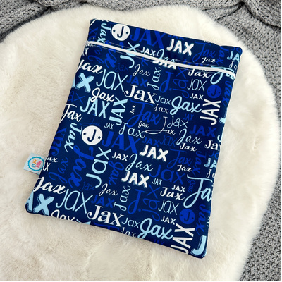 Modern Name Wet Bag (Navy Electric)