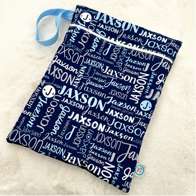 Modern Name Wet Bag (Navy)