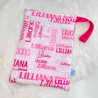 Modern Name Wet Bag (Pretty Pink)