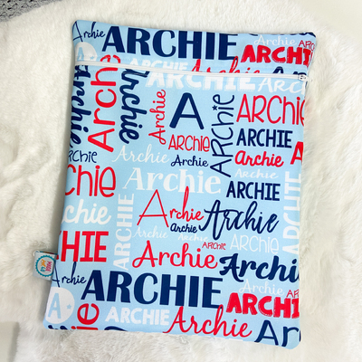 Modern Name Wet Bag (Red Blue)