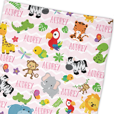 Safari Snuggles Towel (Pink)