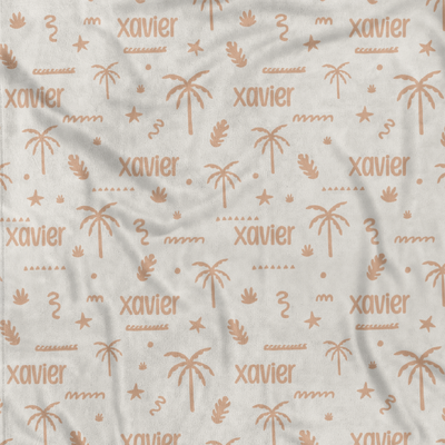 Sandy Palms Personalised Baby Name Blanket