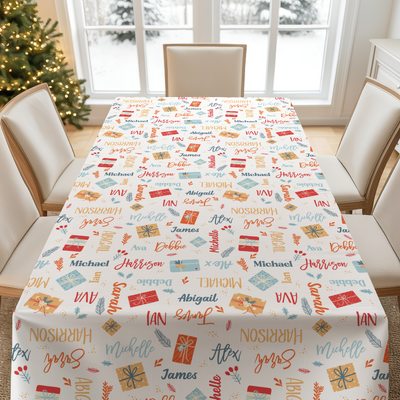 Family Christmas Tablecloth - Modern