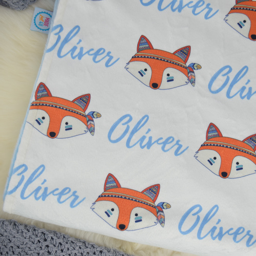 Oh So Foxy Minky (TAGGY 30x30cm Blue)