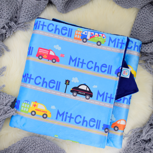 Busy Traffic Minky Blanket (PRAM 70x100cm)