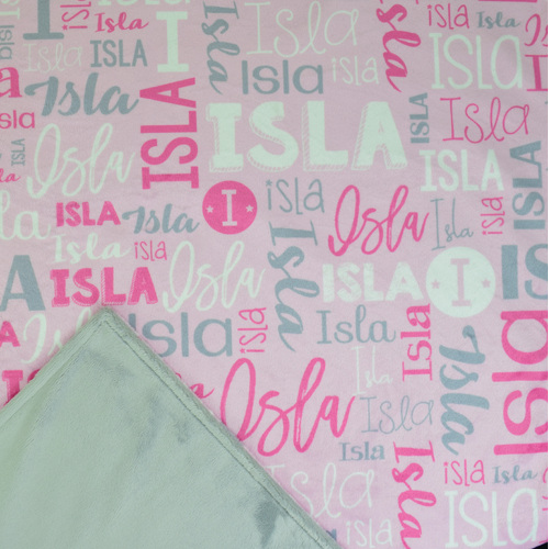 Modern Name Minky (CUDDLY 50x50cm, BABY PINK)