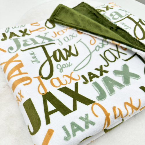 Modern Name Minky (Pram 70x100 Olive Sage Sand)