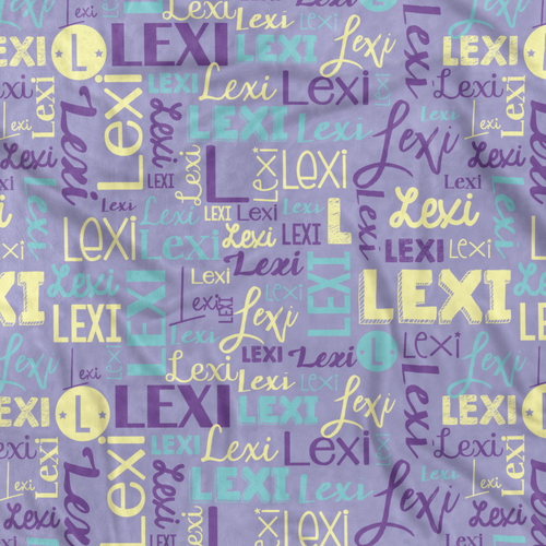 Modern Name Minky (Purple Lemon Mint Pram 70x100cm)