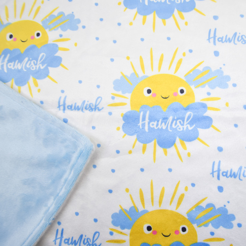 Sunny Sam Minky Blanket (TAGGY 30x30cm LIGHT BLUE)