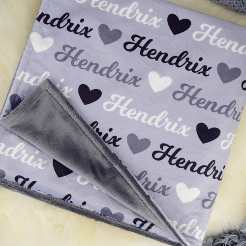 My Heart Name Minky (GREY PRAM 70x100cm)