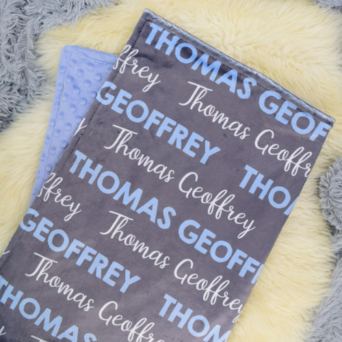 My Name Minky (SLATE Pram70x100cm)