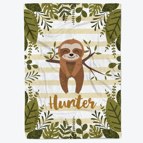 Sloth Minky (Pram Blanket 70x100cm)
