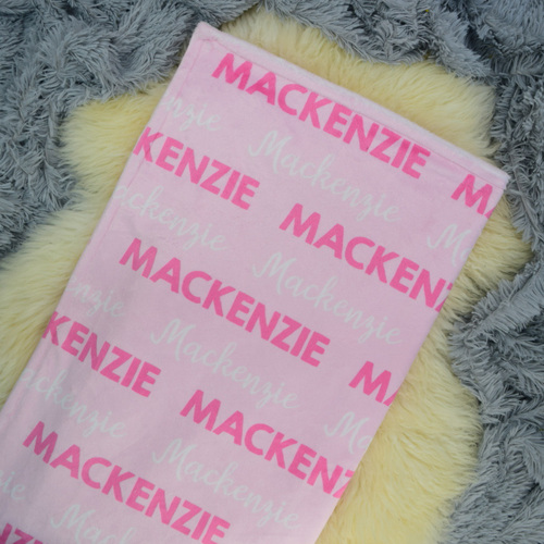 My Name Minky (Baby Pink Pram Blanket 70x100cm)