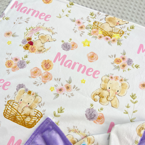 Baby Elephant Minky (Pram 70x100cm)