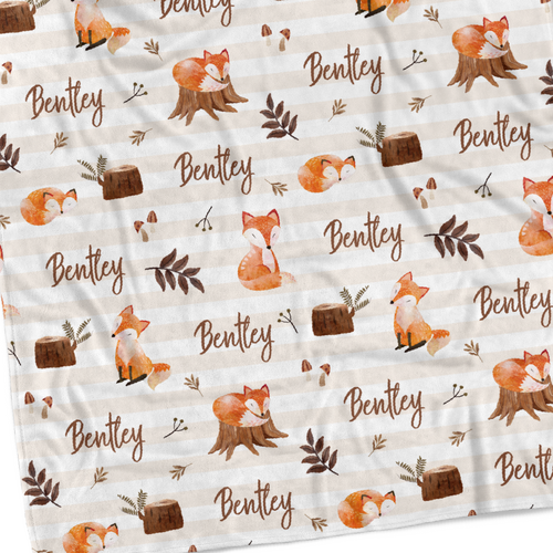Fox Personalised Blanket (Pram 70x100cm)