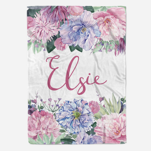 Floral Name Blanket (Pram 70x100cm)