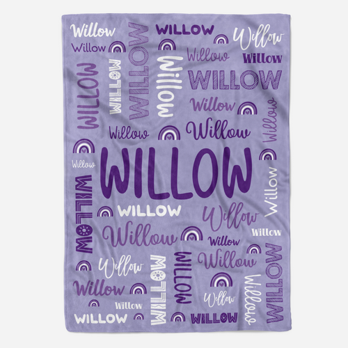 Custom Name Blanket Purples (Pram 70x100cm)