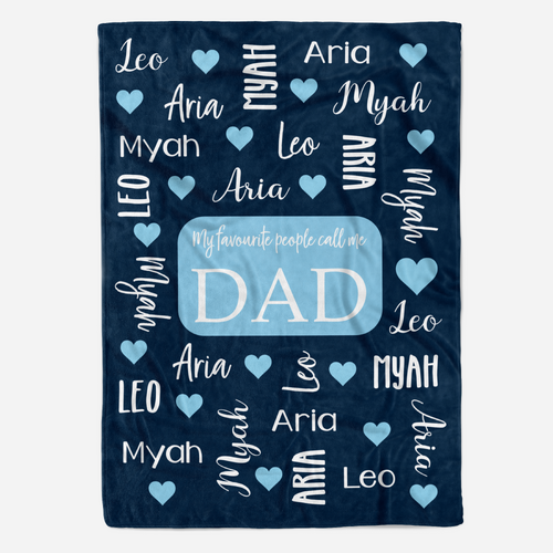 My Favourite People Blanket Navy (Mini Throw 100x140cm)