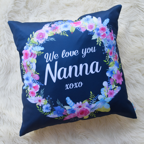 Floral Wreath Name Cushion Cover (30x50cm)